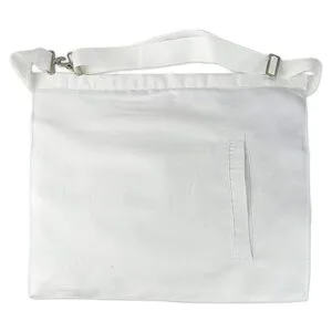 BQuen Delantal masónico de piel sintética color blanco_2