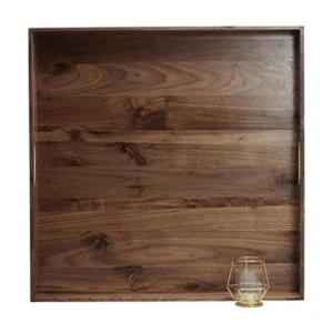 MAGIGO Bandeja otomana cuadrada extragrande de madera de