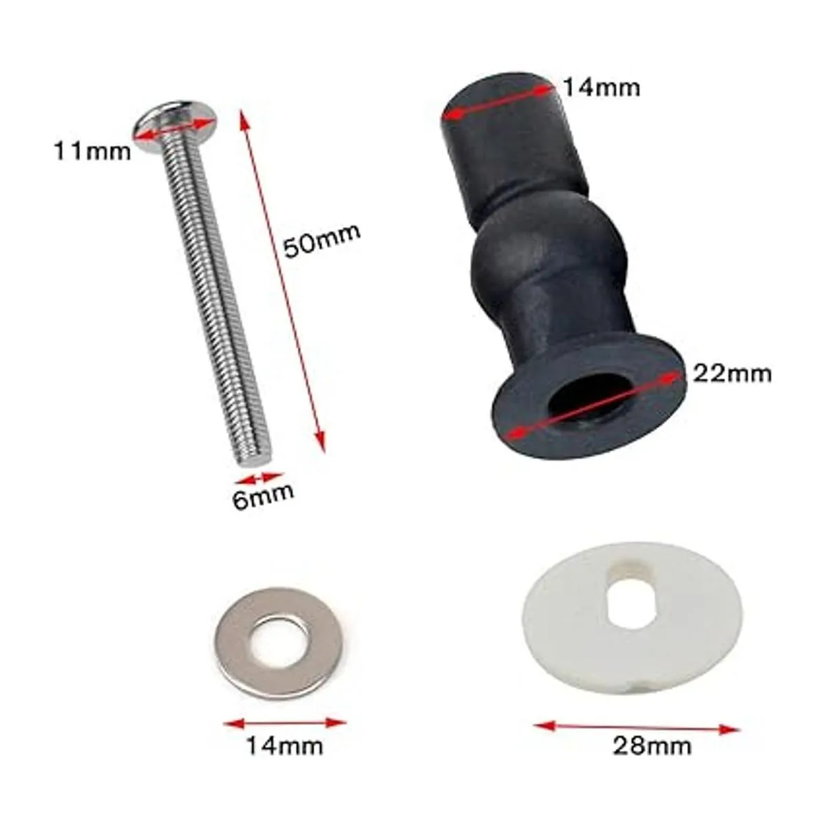 Ladash Juego de 4 bisagras para inodoro M6 universales_5