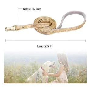 PetsHome Dog Leash Pet Leash Bling Rhinestones Premium