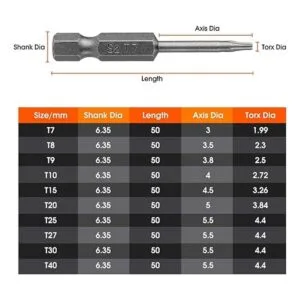 Juego de 10 puntas de destornillador Torx VAKOGAL S2 de