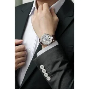 Reloj esqueleto de pulsera automático estilo steampunk_6