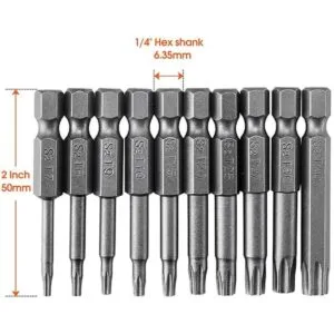 Juego de 10 puntas de destornillador Torx VAKOGAL S2 de