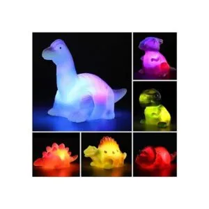 Juego de 6 juguetes flotantes iluminados de dinosaurios