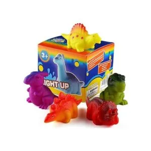 Juego de 6 juguetes flotantes iluminados de dinosaurios