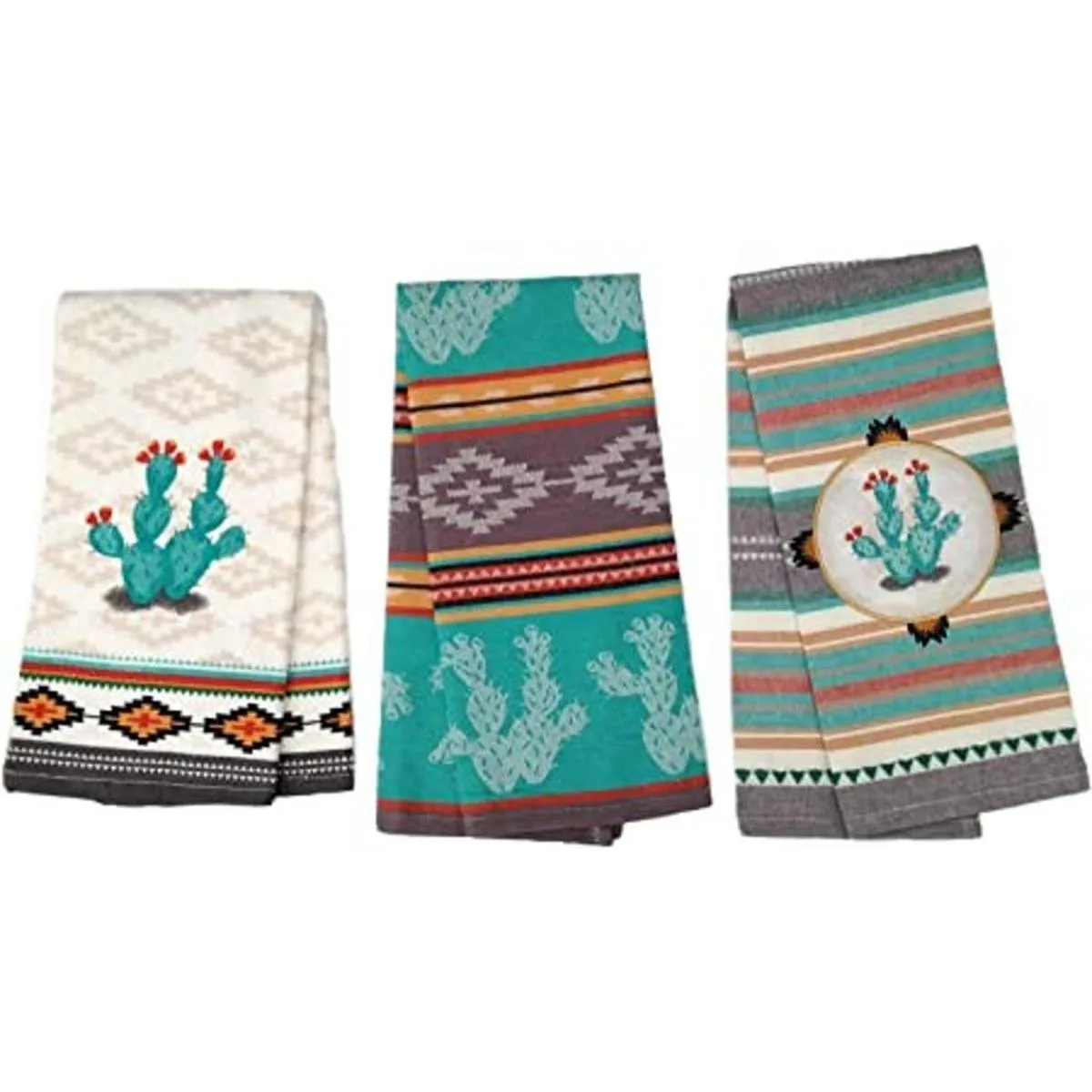 Simply Southwest Juego de 3 toallas de cocina de cactus_1