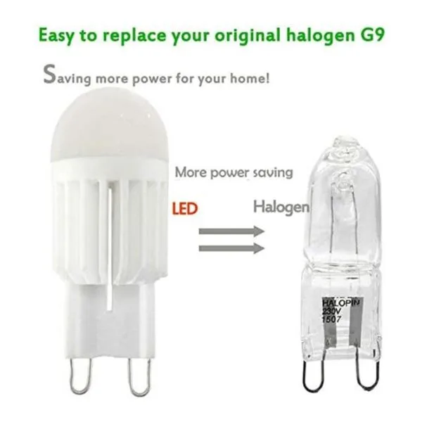 Lxcom Lighting G9 Bombilla LED 3 W regulable lámpara de_4