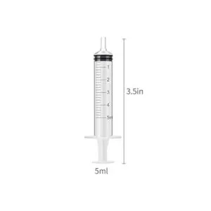 Paquete de 6 jeringas plásticas de 5 ml graduadas. Aguja_3