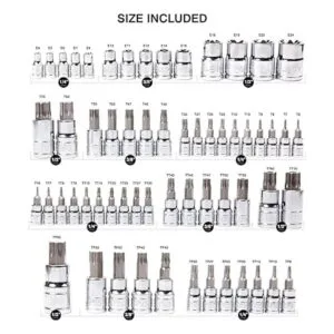 CASOMAN Master Torx Juego de 60 tomas de corriente Torx y