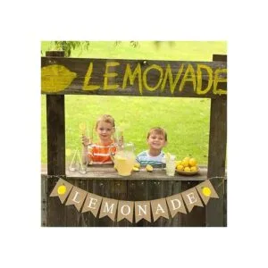 Rainlemon Bandera rústica de limonada de arpillera de yute_2