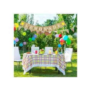 Rainlemon Bandera rústica de limonada de arpillera de yute_4