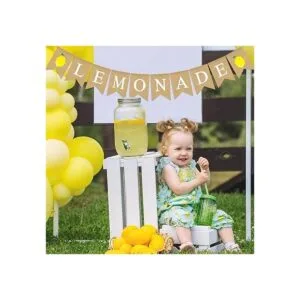 Rainlemon Bandera rústica de limonada de arpillera de yute_3