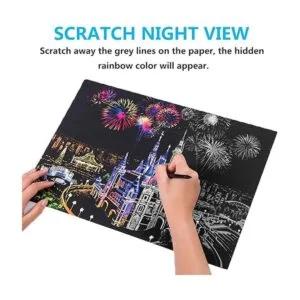 Papel para rascar con diseño de arco iris para