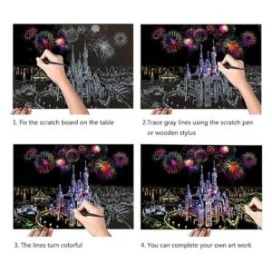 Papel para rascar con diseño de arco iris para