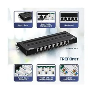 TRENDnet Panel de conexión blindado Cat6A de 8 puertos_2