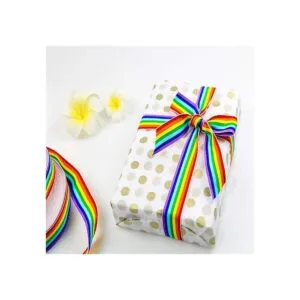 Teemico Cintas de grogrén de doble cara con arco iris de_3
