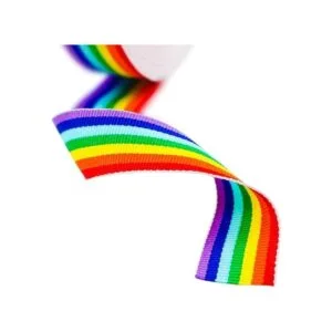 Teemico Cintas de grogrén de doble cara con arco iris de_2