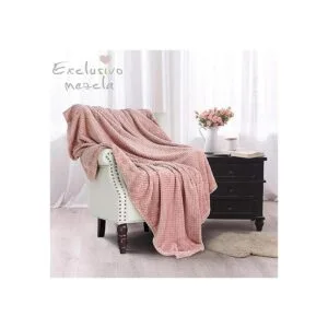 Manta de forro polar suave con textura de gofre manta_2