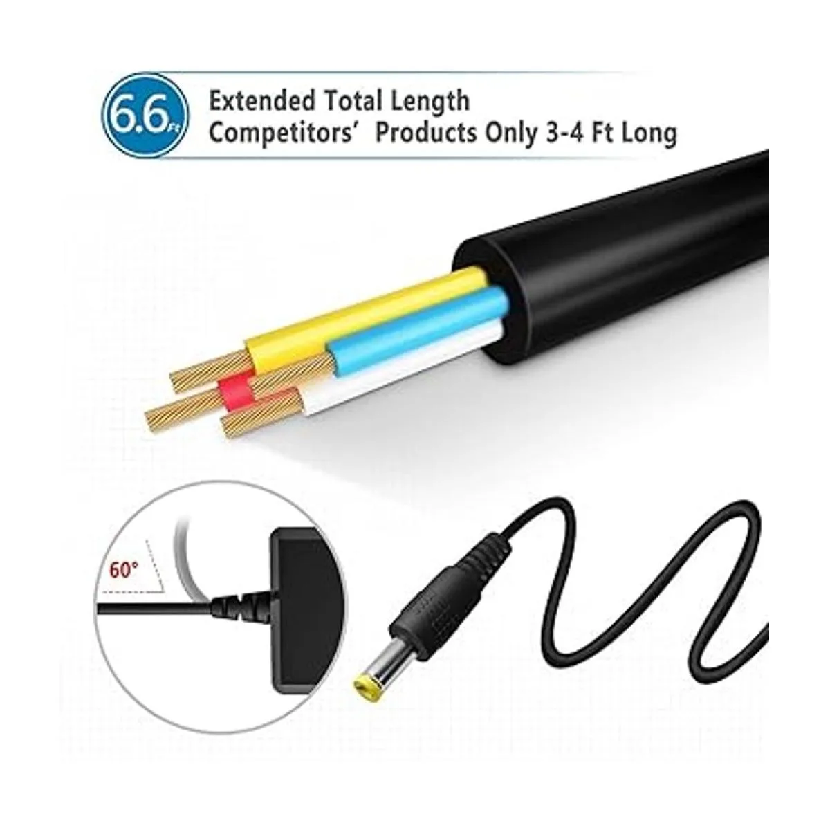 PwrON Adaptador de CA a CC compatible con Sony SRSXB40_5