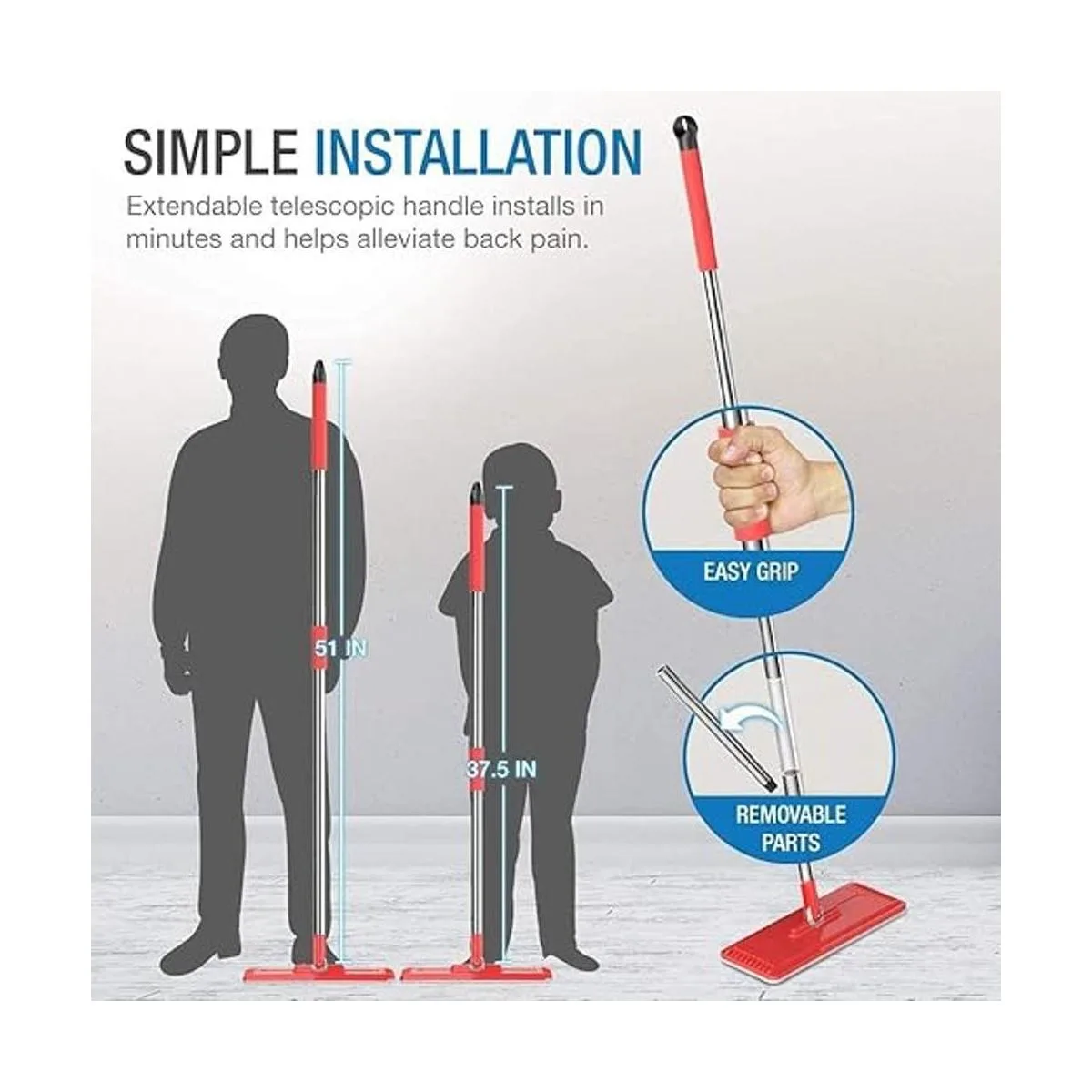TETHYS Juego de fregona y cubo de piso plano para sistema_5