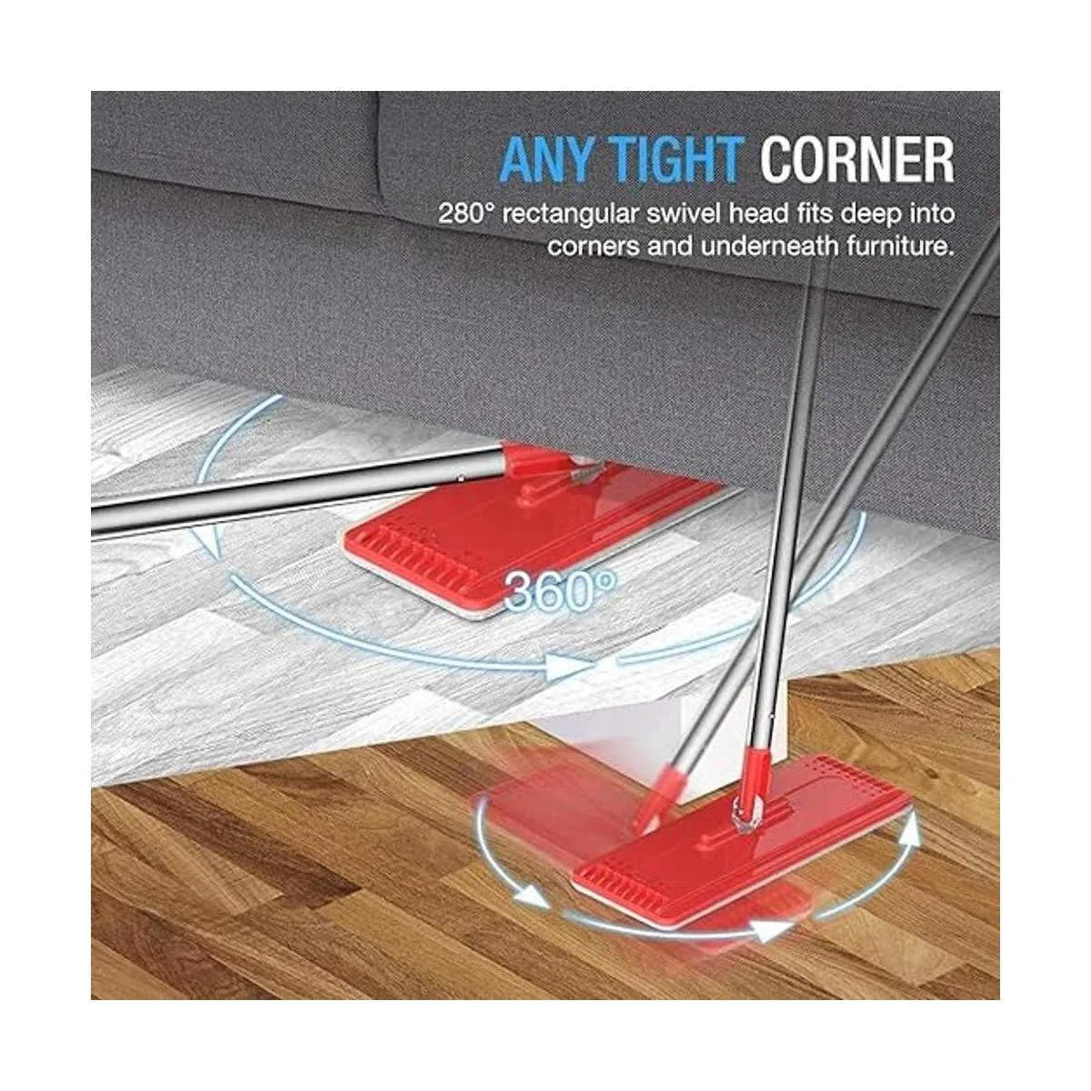 TETHYS Juego de fregona y cubo de piso plano para sistema_4