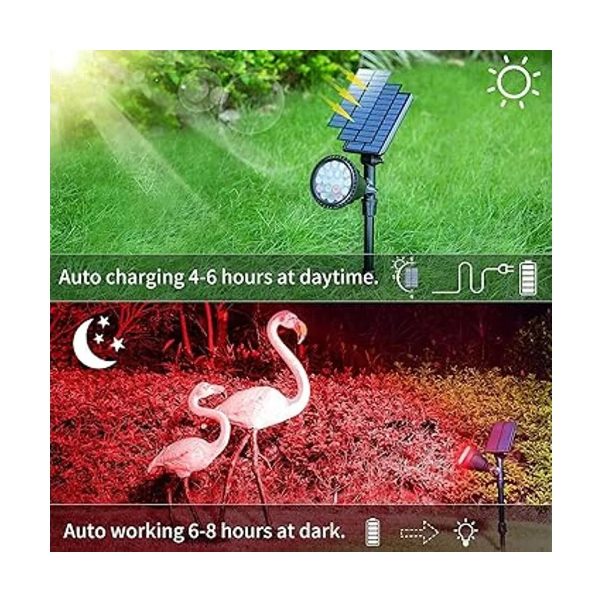 7 luces solares que cambian de color 18 LED para_6