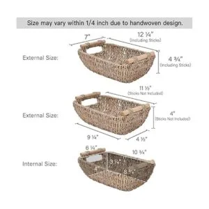 StorageWorks Cestas pequeñas de mimbre tejidas a mano