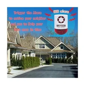 Daytech Sirena estroboscópica con botón de alarma de_2