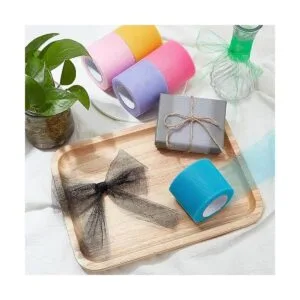 BENECREAT Rollos de tela de tul para decoración de bodas