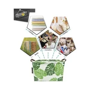 HKEC Cesta rectangular de almacenamiento con asas caja de