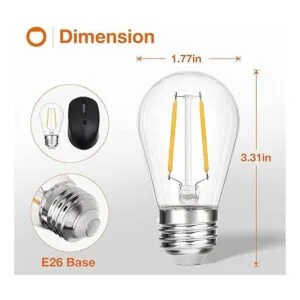 Bombillas LED de repuesto de 2 W S14 paquete de 4_2