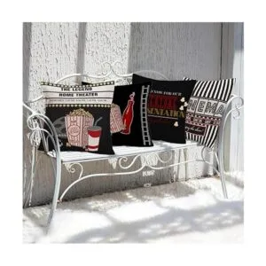 Aremetop Juego de 4 fundas de almohada de lino y algodón