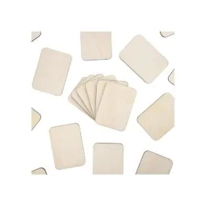 Paquete de 36 rectángulos de madera sin terminar para