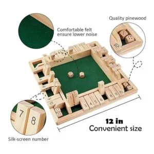 ROPODA Juego de mesa de dados Shut the Box cierra la