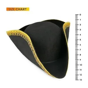 Skeleteen Sombrero colonial de tricornio negro Disfraz de_4