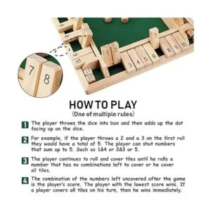 ROPODA Juego de mesa de dados Shut the Box cierra la