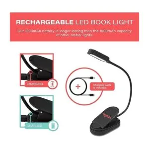 Hooga luz de lectura con clip bloqueo de luz azul color_4