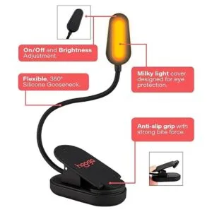 Hooga luz de lectura con clip bloqueo de luz azul color_2