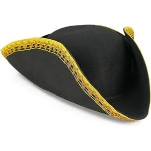 Skeleteen Sombrero colonial de tricornio negro Disfraz de_3