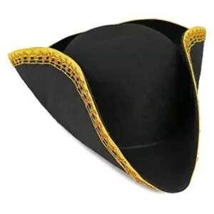 Skeleteen Sombrero colonial de tricornio negro Disfraz de_1