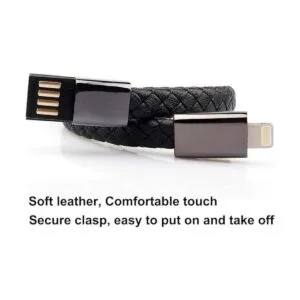 GVUSMIL Pulseras trenzadas de cuero con carga USB para_3