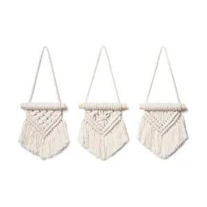Mkono Macramé para colgar en la pared juego de 3 bonitos