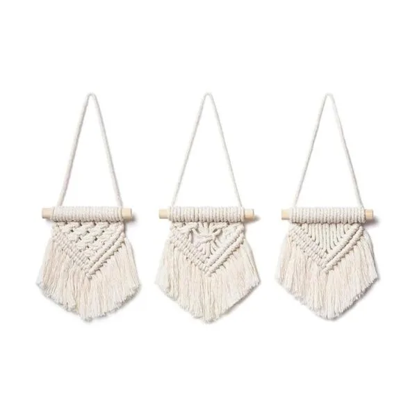 Mkono Macramé para colgar en la pared juego de 3 bonitos
