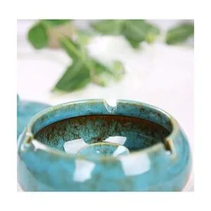 Lependor Cenicero de cerámica con tapas a prueba de_5