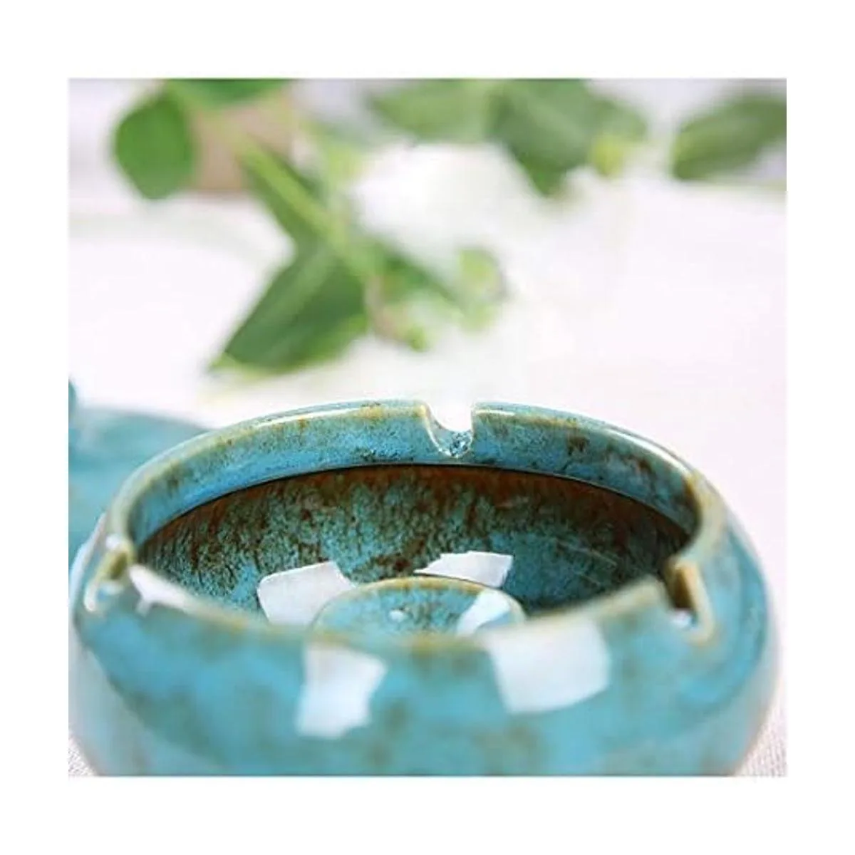 Lependor Cenicero de cerámica con tapas a prueba de_5