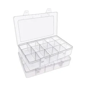 SGHUO Caja de almacenamiento de 15 rejillas para cinta_1