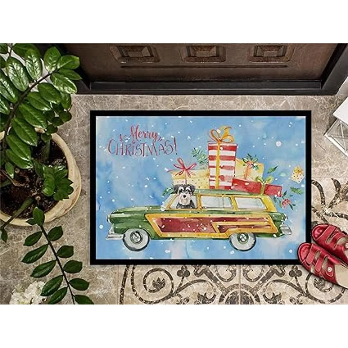 Carolines Treasures CK2415MAT Feliz Navidad Schnauzer