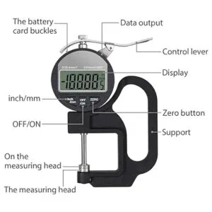 Neoteck Medidor de grosor digital de 1 pulgadas1.000 in_3