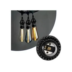 Aplstar Enchufes de luz negros E26E27 portalámparas_4