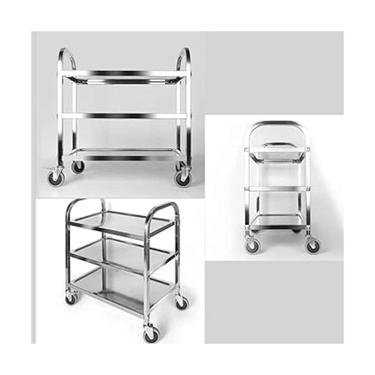 Nisorpa Carrito utilitario de acero inoxidable de 3_4